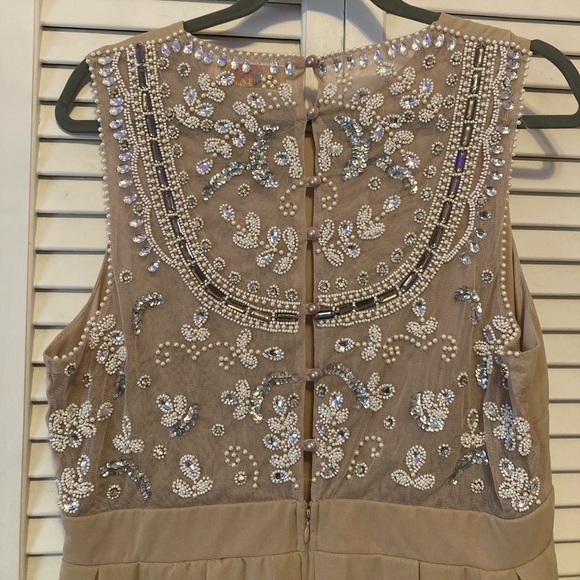 Maya Deluxe Tall Delicate Maxi Blush Pink Dress With Embellished Back Size 12 - Picture 6 of 15